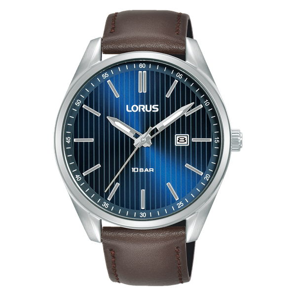 Lorus Men Brown-Blue Leather Formal, Analogue RH919QX9
