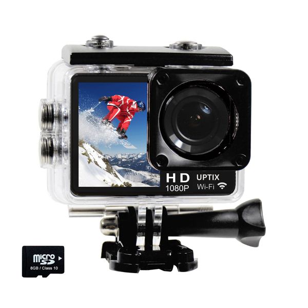 Uptix FHD Sports &amp; Action Camera | WIFI | Front &amp; Rear Screen | Waterproof