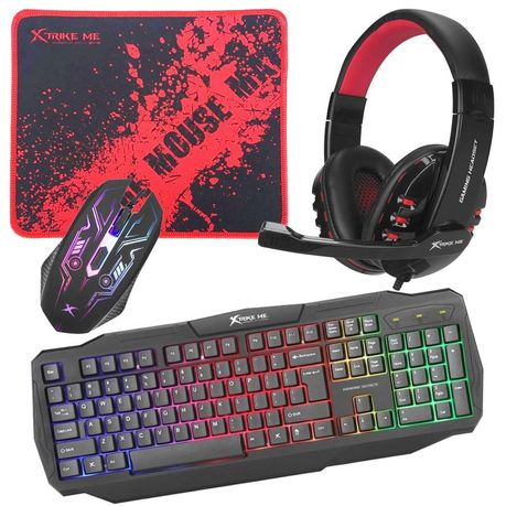 CNT Gaming Combo Set Xtrike Me 4 in 1 Keyboard Mouse Headset and Mouse Pad Image