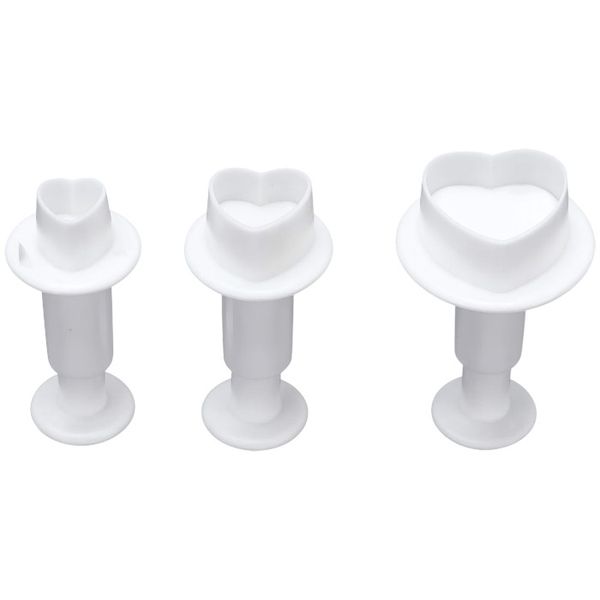 3 Piece Heart Shaped Embossers With Various Sizes - White
