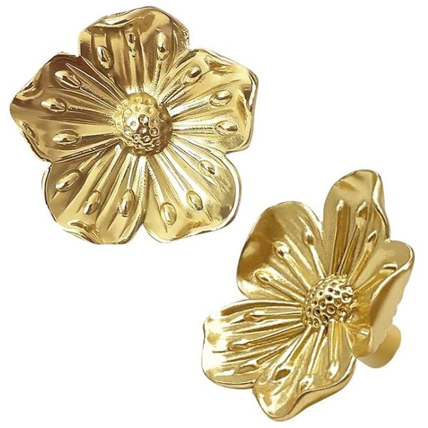PetalPull Flower Metal Drawer &amp; Cupboard Pulls Cabinet Handles Knobs Gold