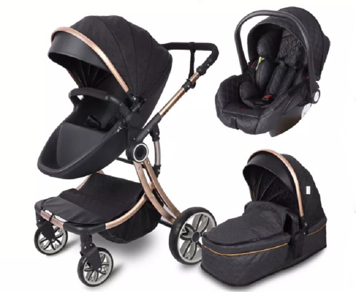 Baby Stroller 3 in 1 Lightweight Stroller Egg Shell Sharp -Maroon