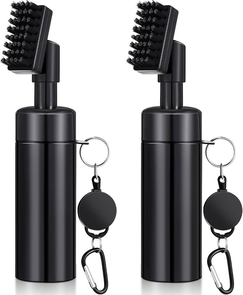 Mahlia 2 x Golf Club Cleaning Brush with Spray and Retractable Clip