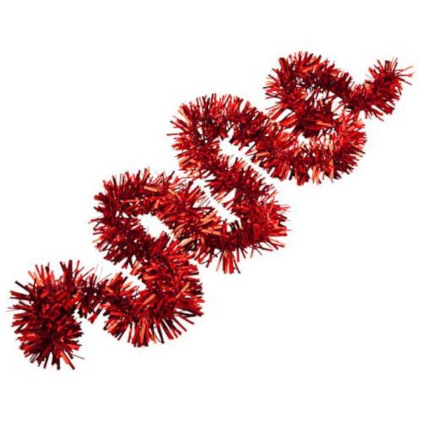 Classic Christmas Tinsel & Garland Decoration - Red