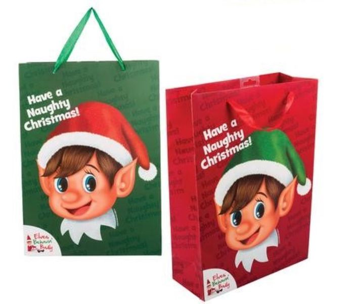 Xmas Elf Gift Bag Jumbo 30x42cm set of 2
