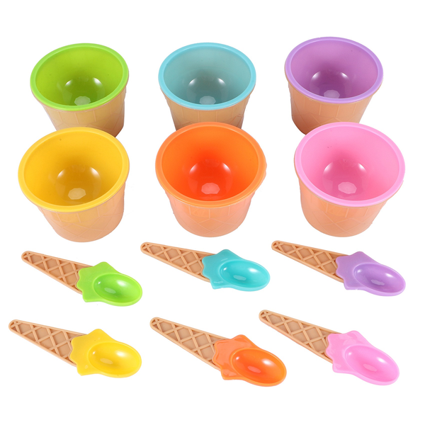 Ice Cream Bowl Set Different Color Ice Cream Spoon Children Bowl 6Piece