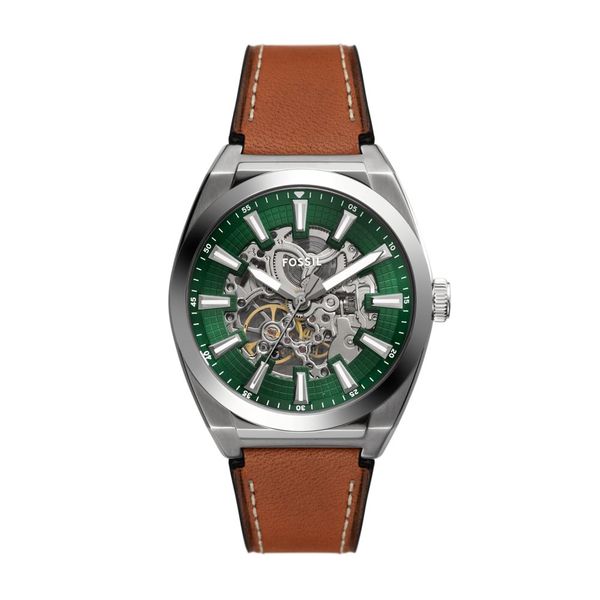 Fossil Everett Mens Brown Leather Strap Watch-ME3261