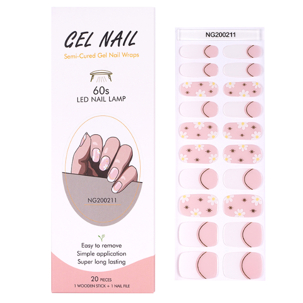 UV/LED Semi Cured Gel Nail Wraps No.211