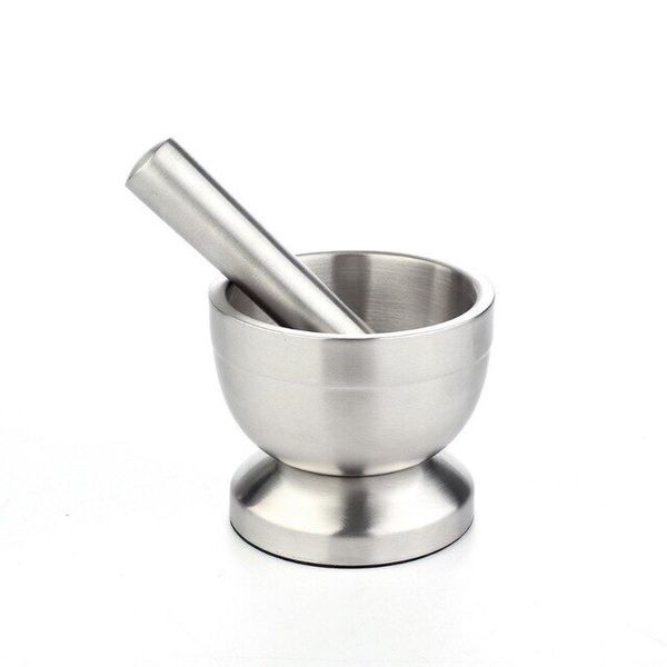 Mortar Pestle Set Stainless Steel Garlic Spice Grinder