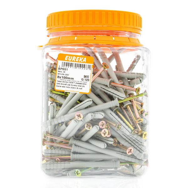 EUREKA Nail-In Anchor Nylon Countersunk 8 x 100mm Q:120 BP651