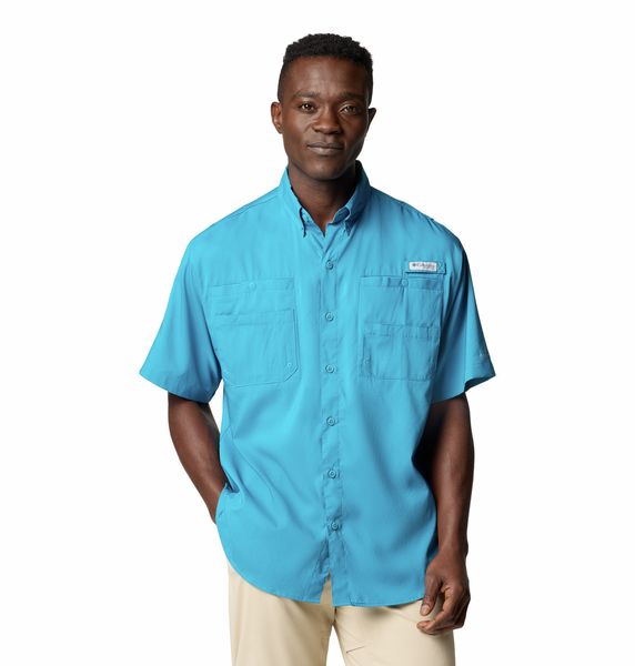 Columbia Men's Tamiami II Short Sleeve Shirt Blue Echo