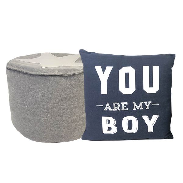 Childrens Pouffe and Pillow for Boys