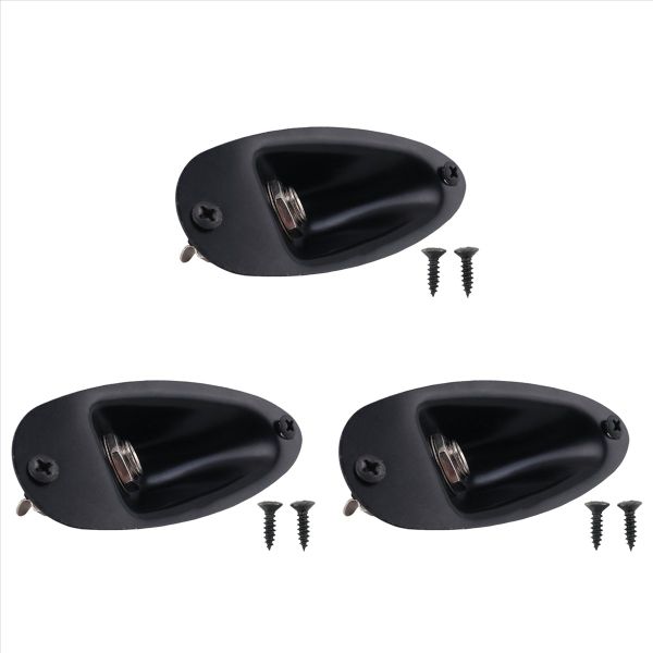 Black Boat Style 1/4 inch Guitar Pickup Output Input Jack Plug Socket