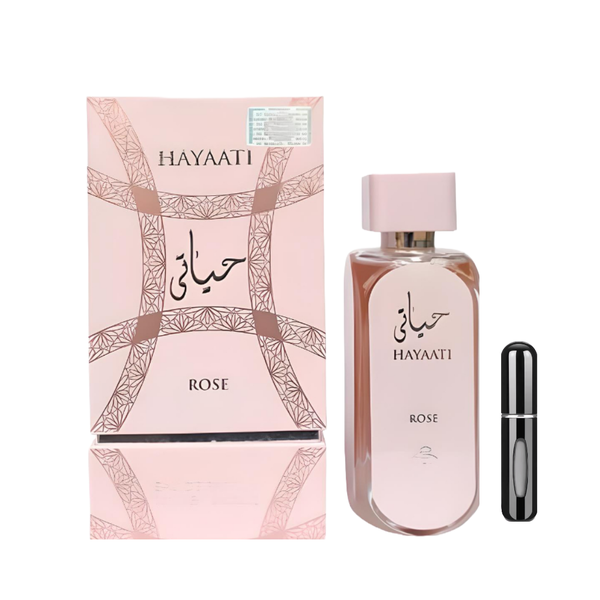 Hayaati Rose for Women EDP 100ml + Refillable Decant with Perfume