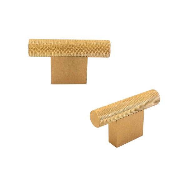 Postmodern Brass T Shape Doorknob Fitting - Set of 2