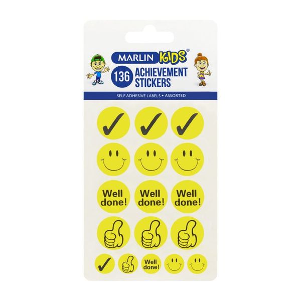 Marlin Kids - Adhesive Labels - Assorted "Well Done" Stickers (Pack Of 10)