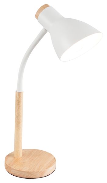 Adjustable Dome-Shaped Study Lamp with Wooden Colour Base