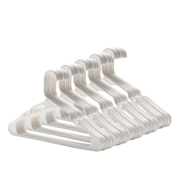 Gretmol Plastic Hangers - White - 50 Pack