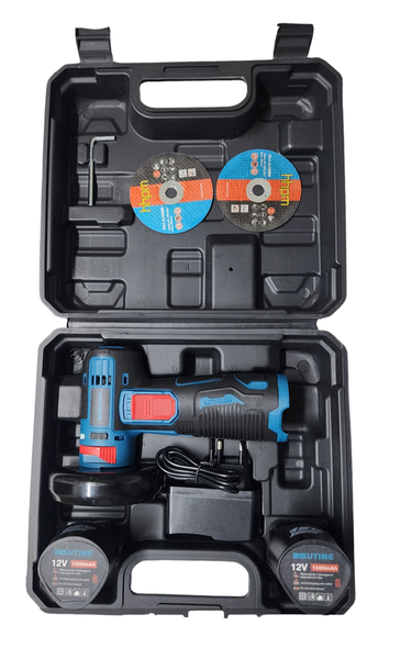 12V High Power rechargeable Mini Cordless Angle Grinder with 2 Batteries