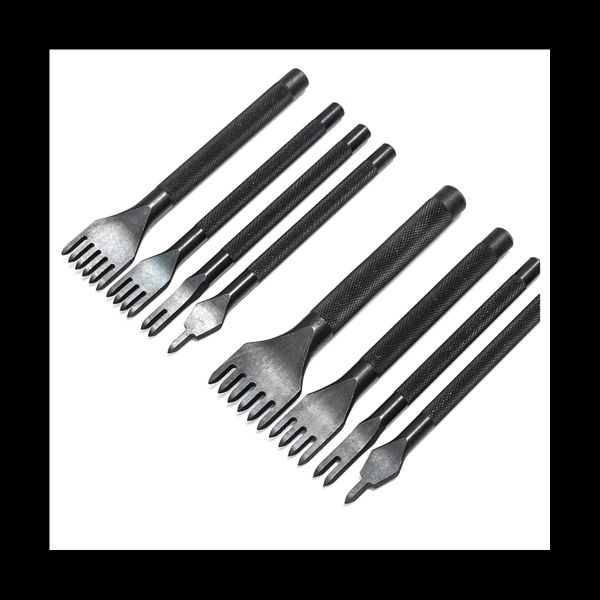 8Pcs 3mm 4mm 1/2/4/6 Prongs Inch Chisel Leather Craft Tools