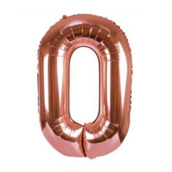 Silver Number 0 Helium Balloon 106cm