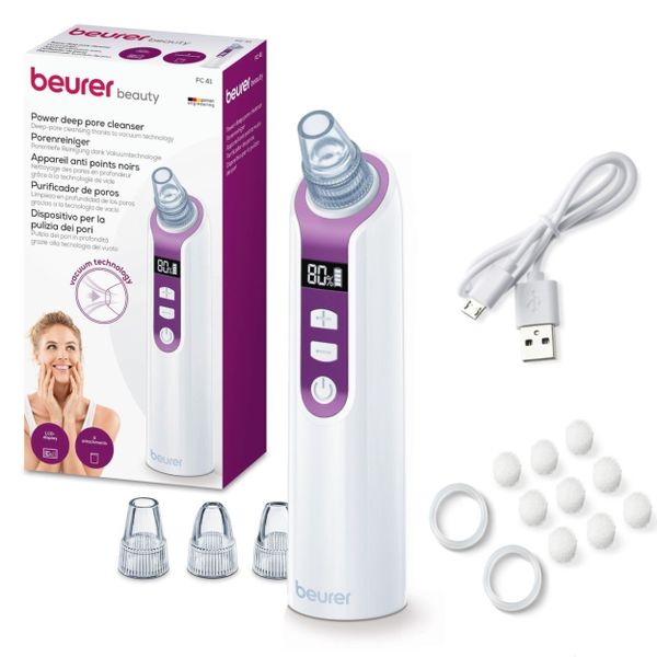 Beurer Pore Cleanser: Power Deep Vacuum Cleanser Rechargeable via USB FC 41