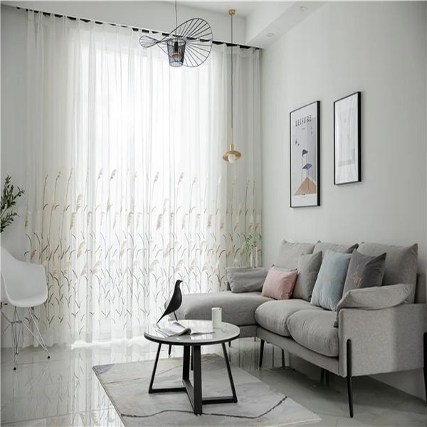 Readymade Sheer Voile Taped Curtains