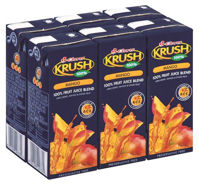 Krush 100% Fruit Juice UHT Mango 6x200ml