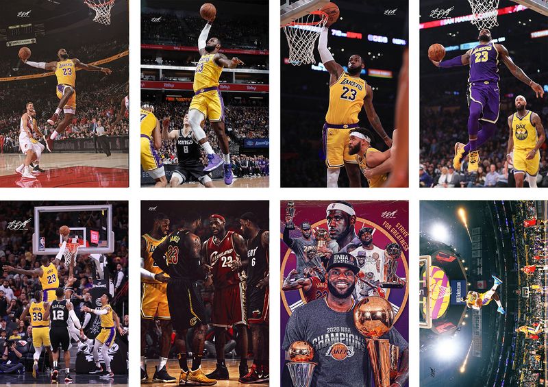 8 Pieces NBA LeBron James Posters Frameless 11.5x16.5 Inch
