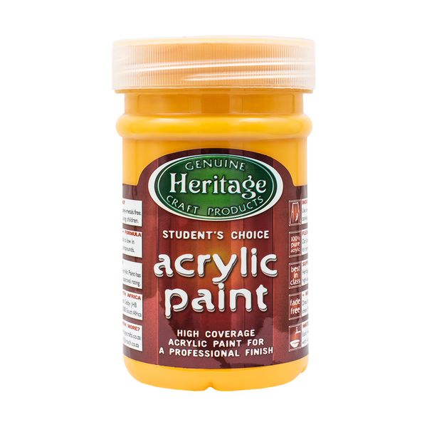 Heritage Pure Acrylic Paint 250ml - Sunset Yellow