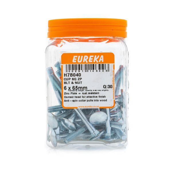 EUREKA Cup Square Bolt &amp; Nut 6 x 65mm Q:30 H7B040