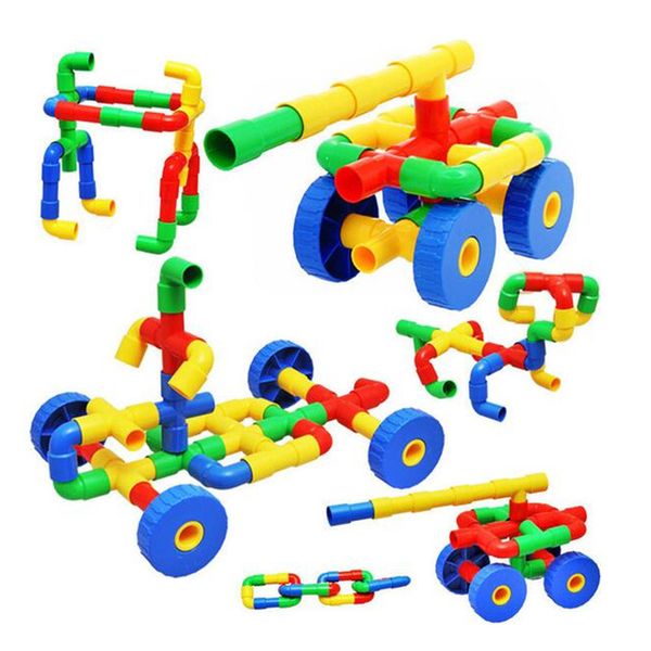 Tubes and Wheels Building Blocks Toy