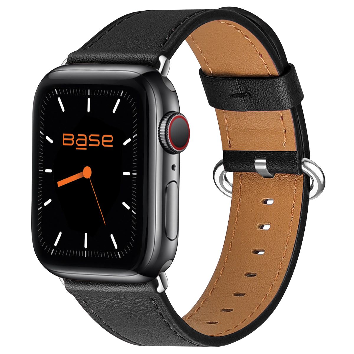 Base Apple Watch Full-Grain Leather Band - Small (38/40mm) - Black ...