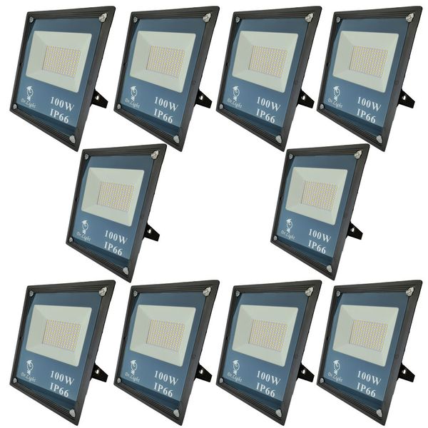 10 Dr Light FLG 100W Slim SMD LED Flood Lights Value Pack