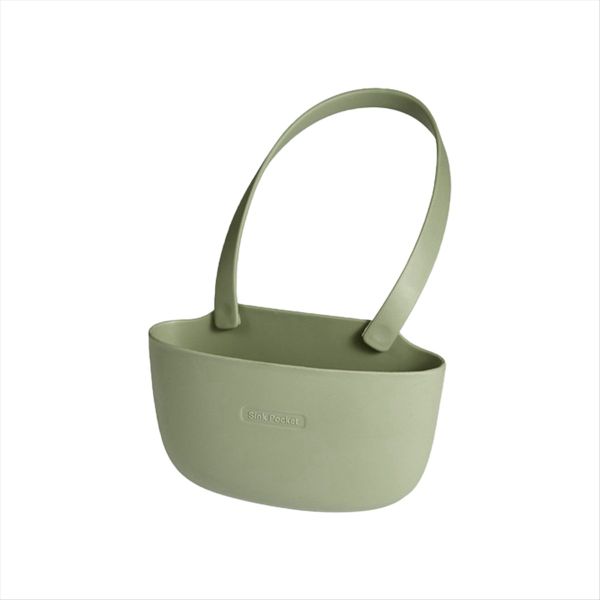 Green Kitchen Sink Sponges Soap Holder Bathroom Dish Drain Water Basket Sto