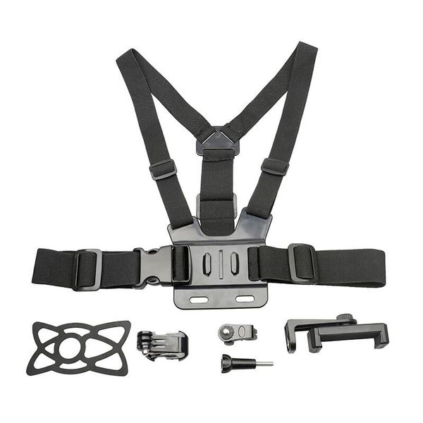 Multifunctional Universal Mobile Phone Chest Mount Holder Strap - Black