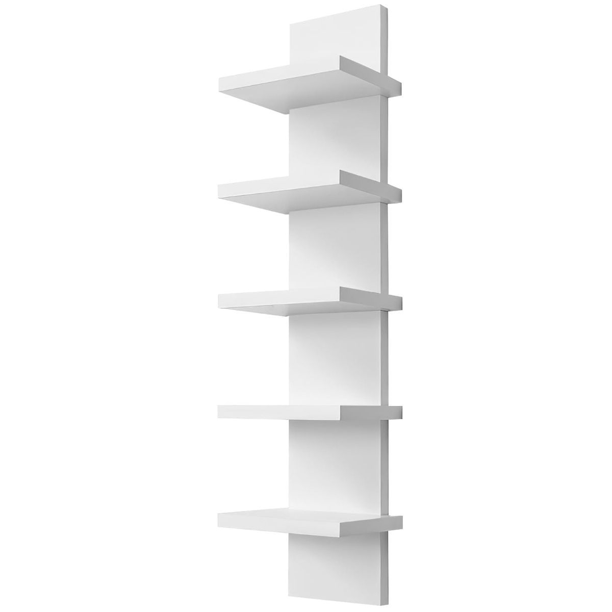 5 Tier Wall Shelf Unit Vertical Floating Storage Organizer Tower Home Décor