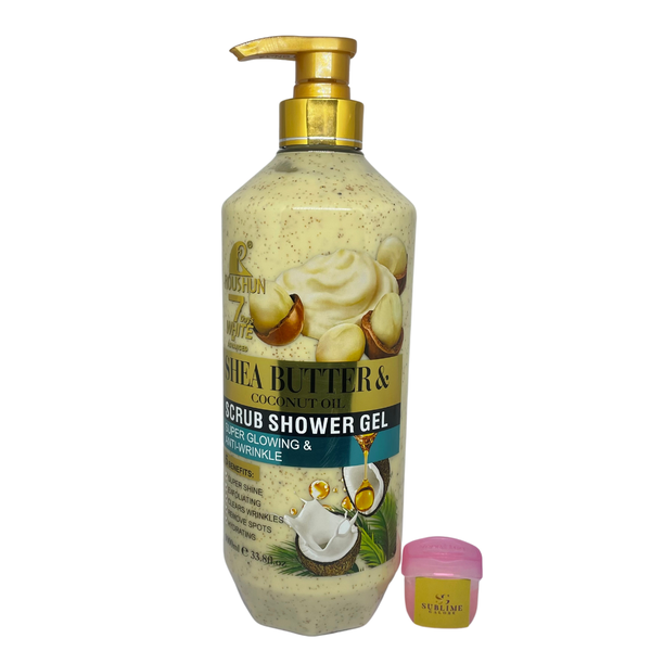 Roushun Shea Butter &amp; Coconut Oil Scrub Shower Gel + Lipbalm