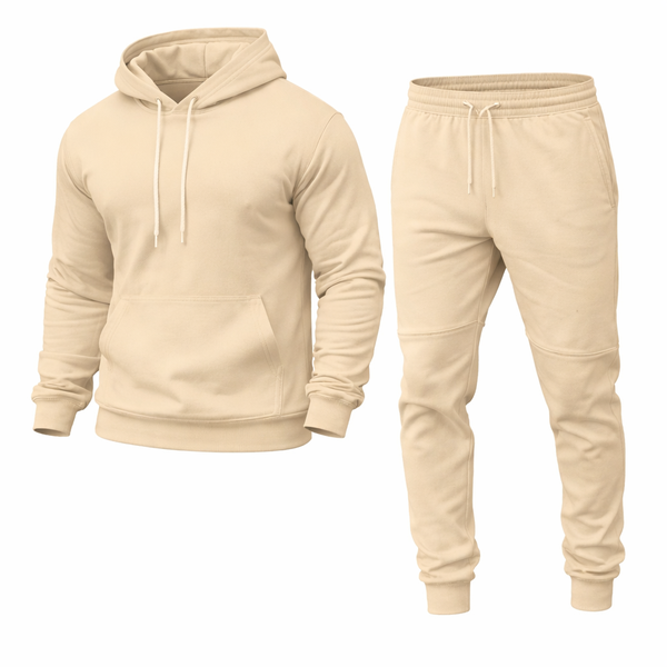 Secret Shield Urban Ease Modern Fit Lifestyle Tracksuit Set {Beige}