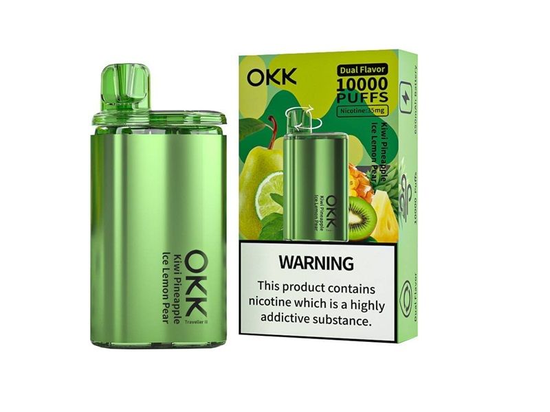 Okk Dual Flavour Kiwi Pineapple + Ice Lemon Pear 10000 Puffs