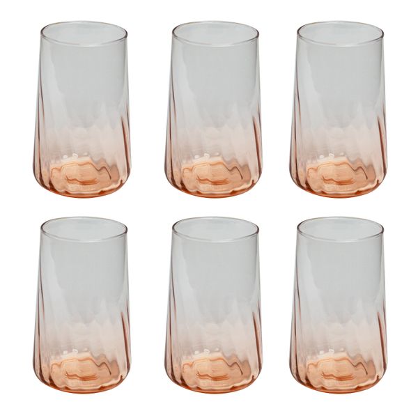 TWIST GLASS - 6 Piece Glass Tumbler Set (300ml Each)
