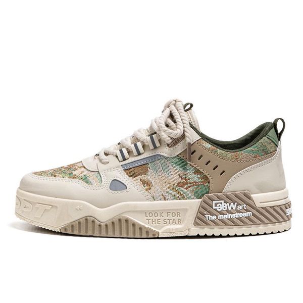 Men's Color Block &amp; Letter Print Lace-Up Sports Sneakers