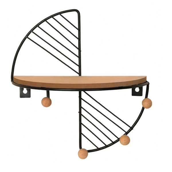 Decor Hook Rack Wood Floating Shelves 30cm