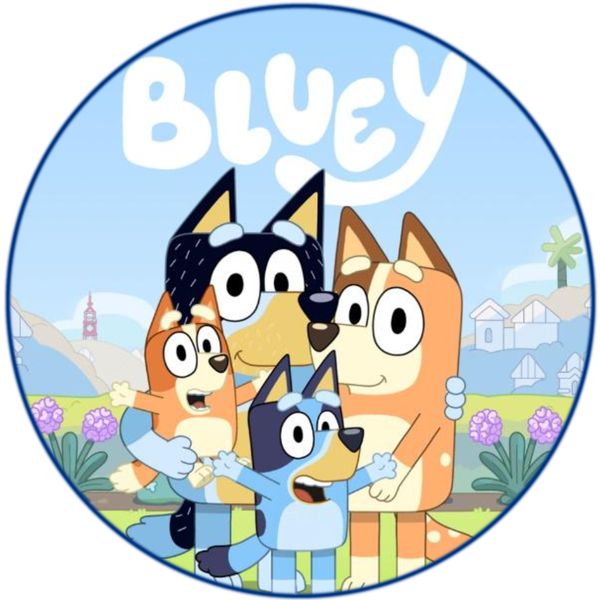 Bluey Round Wooden Vinyl Signage 63cm
