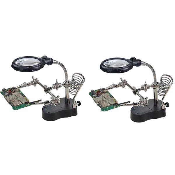 Repair Auxiliary Clamp With Led Light Magnifying Glass