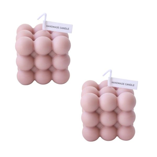 2 Pack Luxury Handmade Bubble Candle Set - Pink