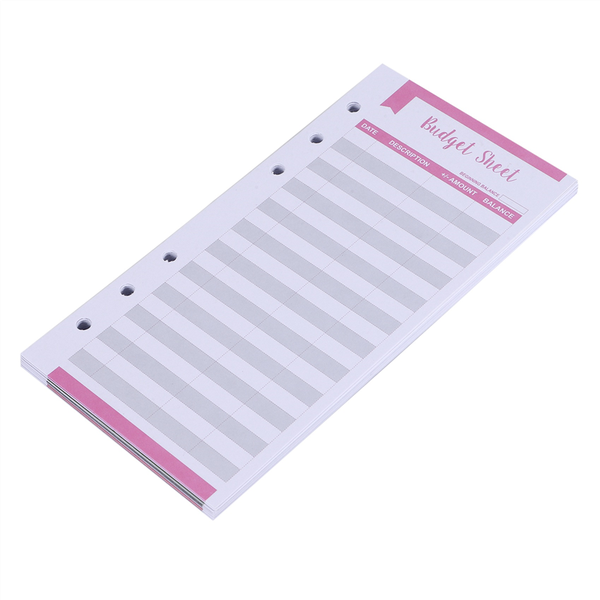 Budget Sheets with Hole 24 Pcs for A6 Binder Wallet Pockets Planner