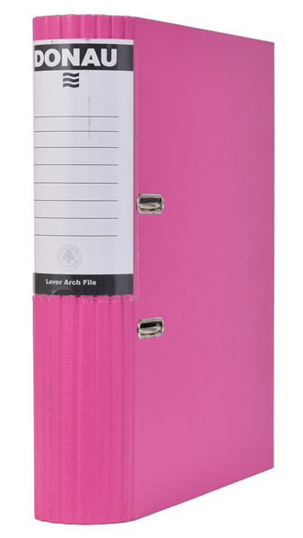 Donau A4 Lever Arch File 75mm Pp Round Back - Pink