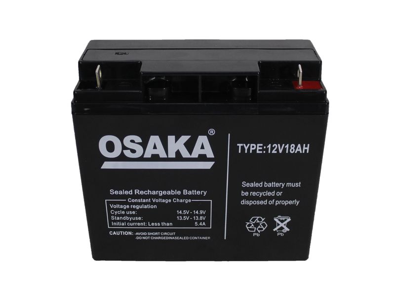 OSAKA 12V18Ah High Capacity Long Lasting Sealed Rechargeable Battery