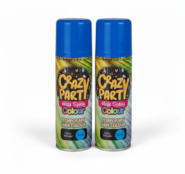 Crazy Party Temporary Hair Colour Spray - Vibrant Blue, 133.2 ml - 2 Pack